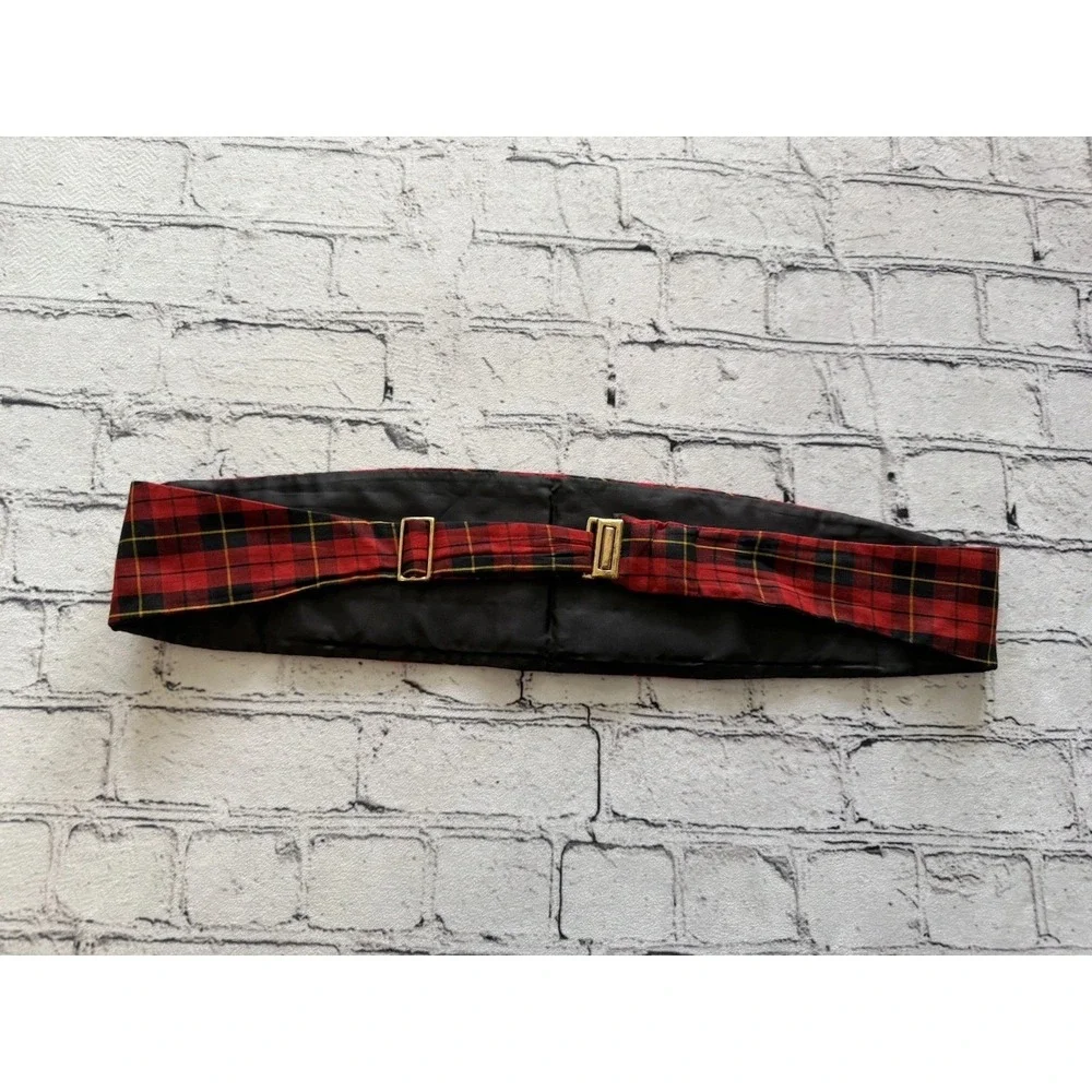 Vintage After‎ Six By Rudofker Red and Black Cummerbund Size L Adjustable to 40